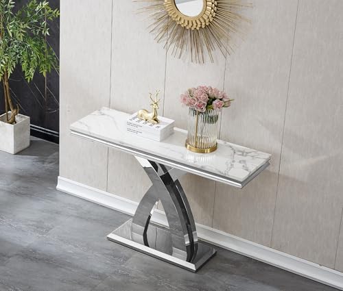 HomVent 4 Pieces Faux Marble Living Room Table Set for Living Room | Faux Mar...