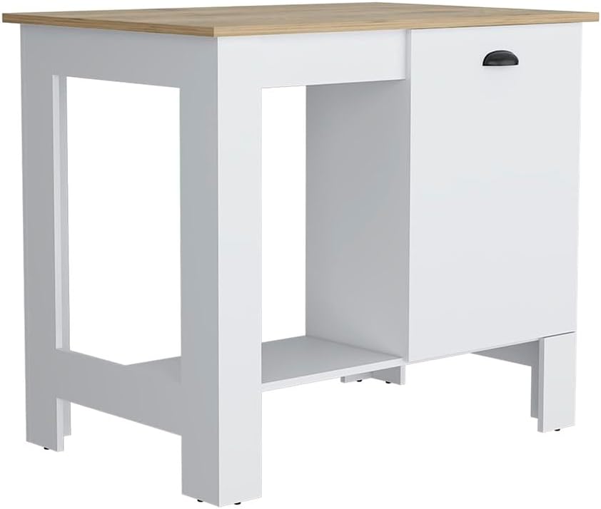 Kitchen Island Shoproni One Drawer White Finish with Multicolor | White kitch...
