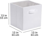 Amazon Basics Cube Organizer Storage Bins Handles, Collapsible Fabric, Pack of 6, 13"x13"x13", White
