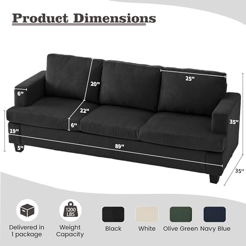 Apicizon Loveseat & 3 Seater Sofa Sets, 89" Couch Sofa Set for Livin...
