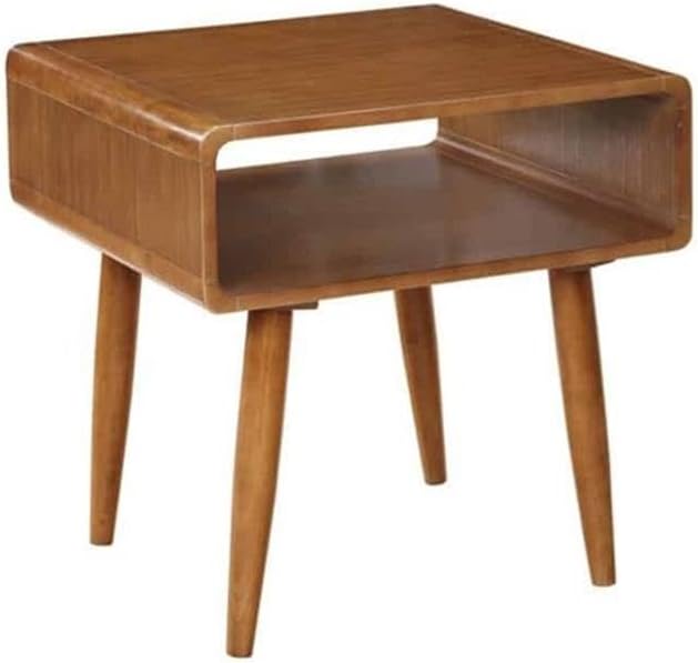 Pemberly Row Mid-Century 3-Piece Table Set, Solid Rubberwood, Rich Walnut Fin...