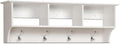 Prepac 48" Contemporary Wall Mounted Coat Rack, Coat Hooks Wall Mount with 3 Shelves, Ideal for Hallway or Entryway Storage Solution, 11.5"D x 48"W x 14.25"H, White