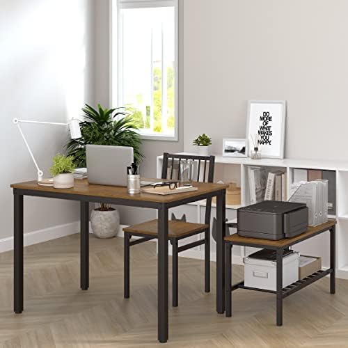 Teraves Dining Table Set for 4/Computer Desk,Kitchen Table with 2 Chairs and ...