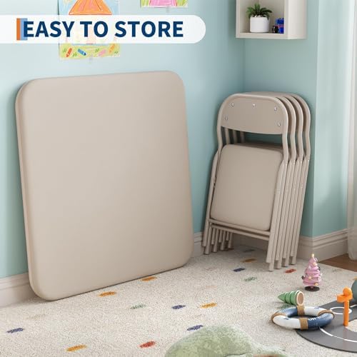 GAOMON 5 Piece Set Folding Table and Chairs Set for Boys and Girls
