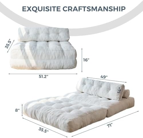 MAXYOYO Folding Sofa Bed, Convertible Chair Bed with Pillow | Foldable Couch ...