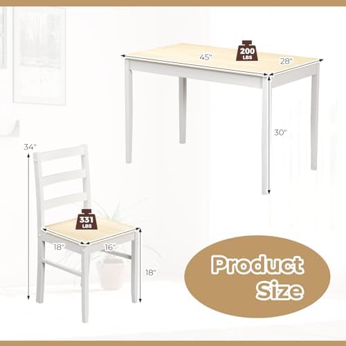 GIANTEX 5-Piece Dining Table Set for 4, 45" Rectangular Kitchen Table an...