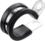 LOKMAN 20 Pack 1-1/2 Inch Stainless Steel Cable Clamp, Rubber Cushioned Insulated Clamp, Conduit Wire Holder Strap Clips for Tube, Pipe or Wire Cord Installation