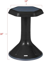 Learniture Backless Active Learning Stool for Office Desks and Classrooms, Active Learning Wobble Chair with Rocking Motion, 18"H, Blue