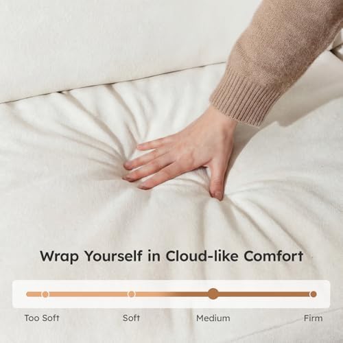 Modular Sectional Cloud Sofa, No Assembly Oversized Couch, Beige | Comfy Seat...