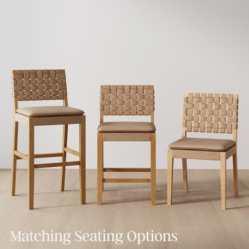 Nathan James Cohen Wood Dining Chair, Mid-Century Modern Upholstered Side Cha...