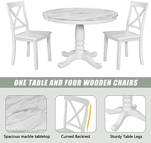 Harper & Bright Designs 5 Pieces Dining Table and Chairs Set for 4 Person...