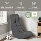 FDP Tufted Floor Rocker for Kids, Teens and Adults Comfortable, Ergonomic Chair for Reading, Playing Video Games, or Watching TV - Dark Gray, 10488-DG