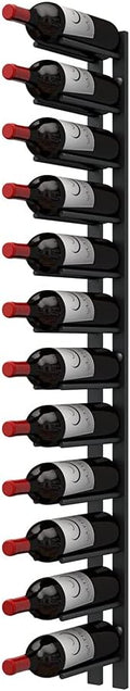 Ultra Wine Racks Cork-Out Wall Mounted Wine Rack (4 Foot, Matte Black, 12 Bottles) Modern & Minimalist Metal Wine Storage for Home Bar, Kitchen, Dining Room, Wine Cellar