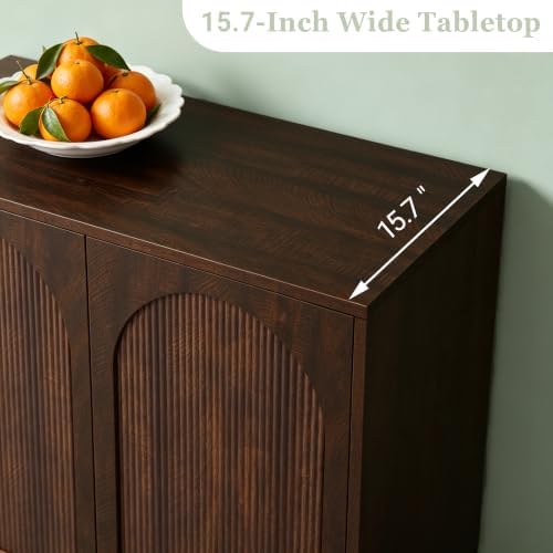 Bifins 31.5” Dark Walnut Sideboard Buffet Cabinet with Storage Set of 3