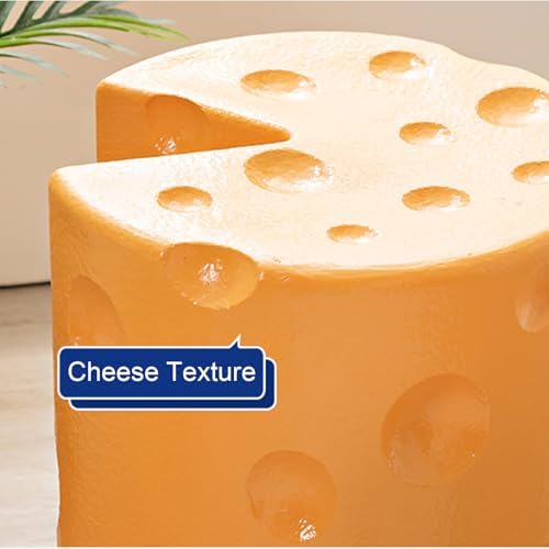 Cheese Shaped Resin Footrest Stool, Cartoon Accent Seat for Bedroom Decor, Li...