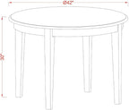 East West Furniture BOAD5-LWH-LC 5 Piece Dining Room Furniture Set Includes a Round Kitchen Table and 4 Faux Leather Upholstered Dining Chairs, 42x42 Inch, Linen White