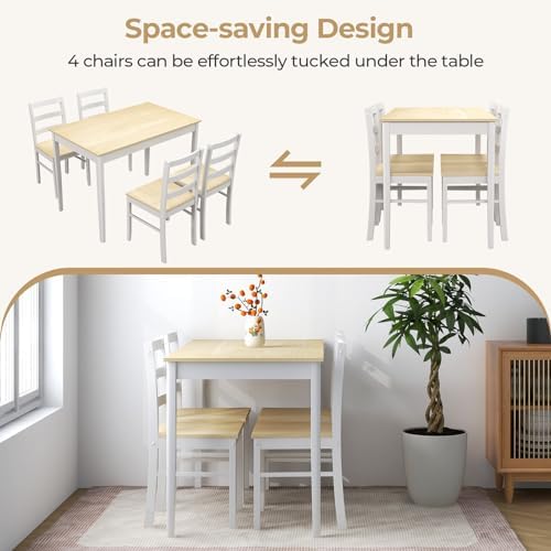 GIANTEX 5-Piece Dining Table Set for 4, 45" Rectangular Kitchen Table an...