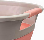 SAMMART 40L (10.5 Gallon) Collapsible Plastic Laundry Basket - Foldable Pop Up Storage Container/Organizer - Portable Laundry Hamper - Space Saving (1, Grey/Quartz Pink)
