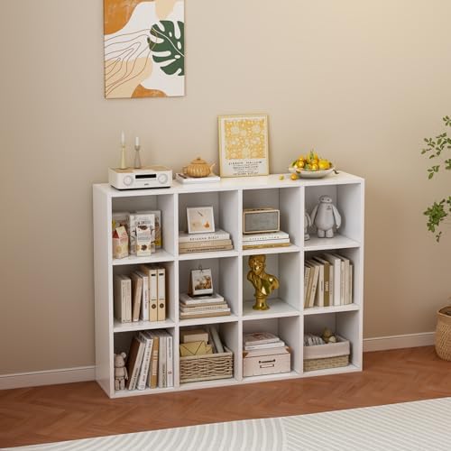 OSCHF 12-Cube Storage Shelf Bookcase, Warm White