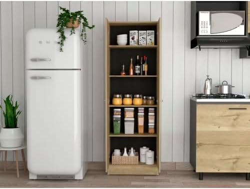 71" Tall Kitchen Pantry Cabinet with Storage, 2-Door Cupboard Credenza B...