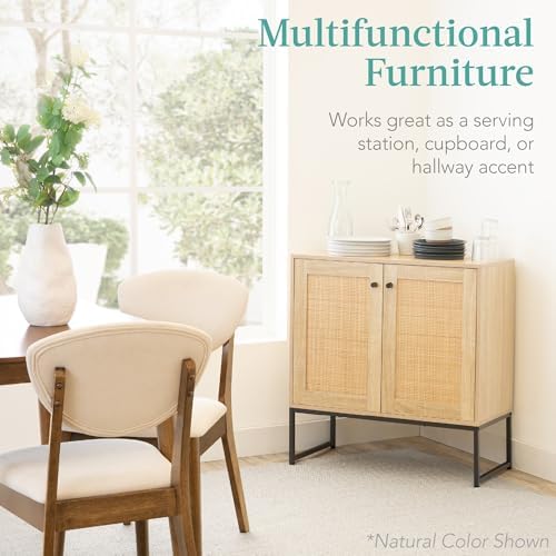 Best Choice Products 2-Door Rattan Storage Cabinet, Accent Furniture, Multifu...