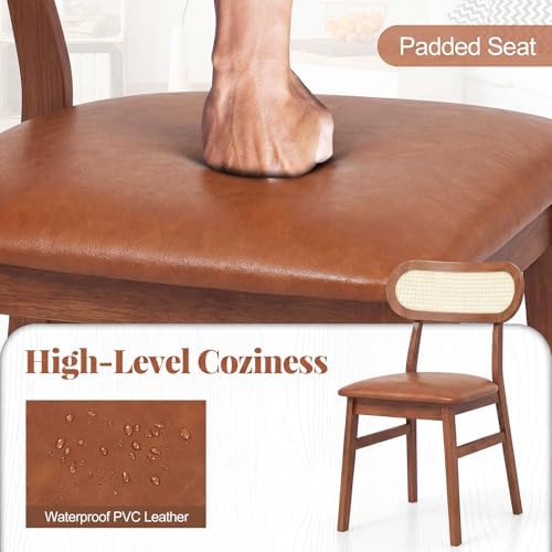 GOFLAME Wooden Dining Chairs Set of 2, Mid-Century Modern Kitchen Chairs with...