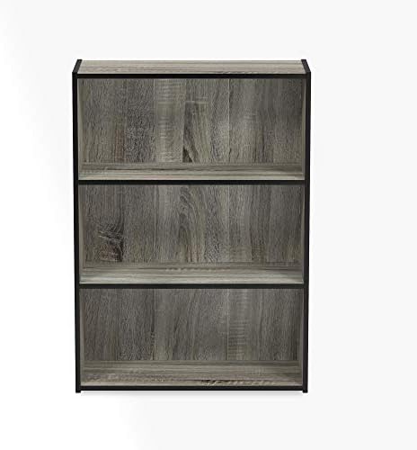 Furinno PASIR Book Shelf, 3-Tier Bookshelf, Storage Shelves Bookcase, 9.7 x 2...