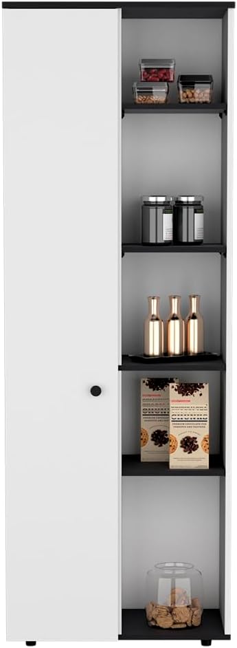 24.4" D*16.53" W*48.03" H Freestanding Kitchen Pantry with 8 B...