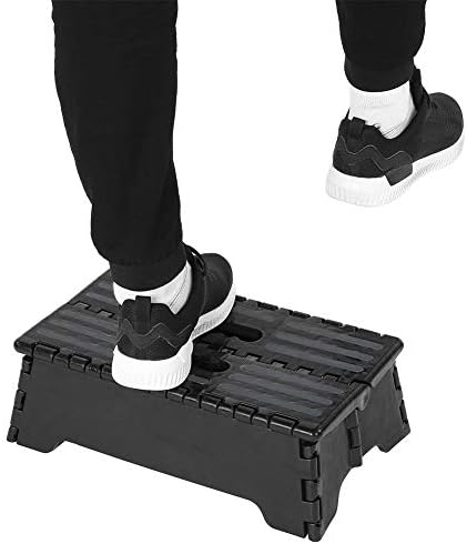 Folding Step Stool Step Stool Holds Up to 300 lb Plastic Foldable Step Stools...