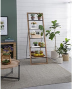 5-Tier Ladder Shelfing, Free Standing Organizer Shelves with Metal Stand, Two-Tone Indoor/Outdoor Plant Ladders, Ideal for Kitchen, Garden, Balcony Use