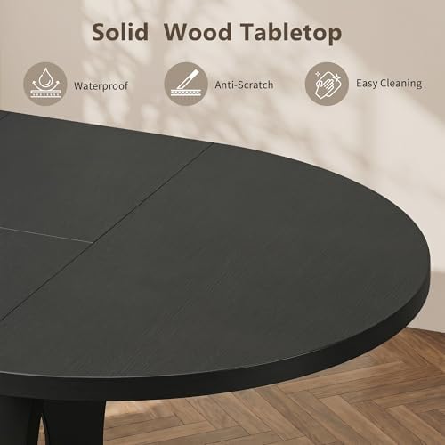 Einhomn 43-59" Extendable Round Dining Table, Kitchen Table for 4-8, Far...