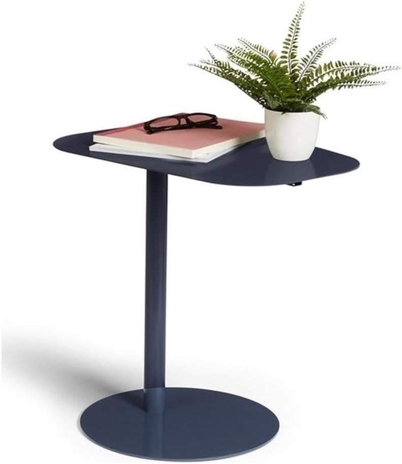 Pemberly Row Modern Metal End Table, 20 in H x 19.75 in W, C-Shaped Space-Sav...