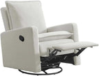 Oxford Baby Uptown Upholstered Glider Recliner Rocking Chair 360° Swivel for Nursery and Living Room - Boucle White