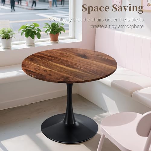 31.5 Inch Round Dining Table,Mid-Century Tulip Table with Metal Pedestal Base...