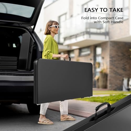 VINGLI 38" Fold in Half Square Table, Bi-Folding Commercial Portable Pla...