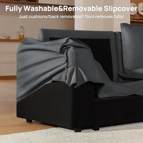 162" Washable Oversized Modular Sectional Sofa Couches for Living Room,G...