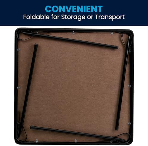 Flash Furniture Madelyn 33.5" Folding Card Table, Black