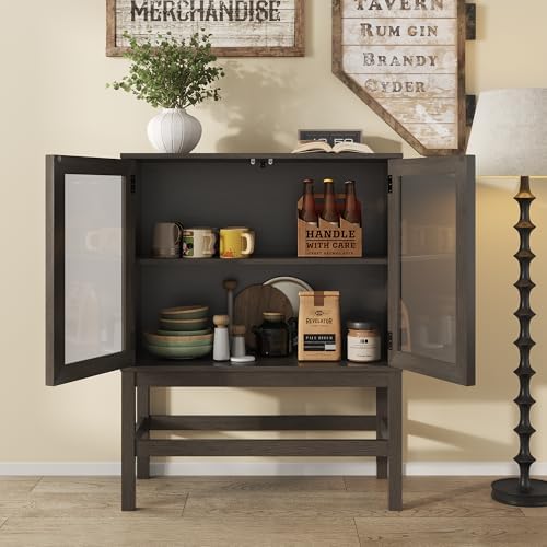 Sideboard Buffet Cabinet with Storage, Small Kitchen Coffee Wine Bar Cabinet ...