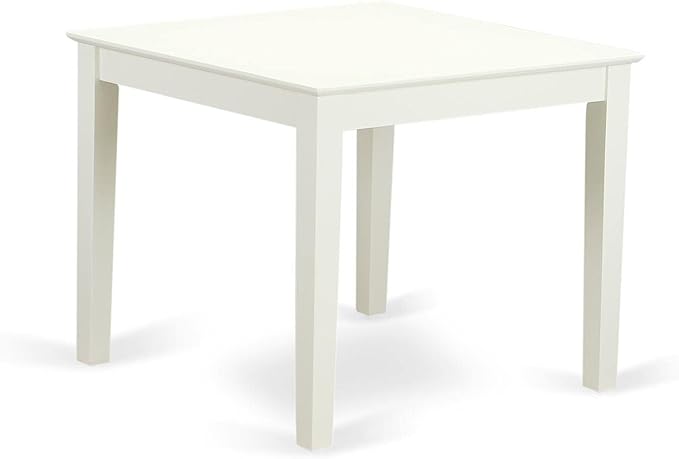 East West Furniture OXEN3-LWH-57 3 Piece Dinette Set for Small Spaces Contains a Square Dining Room Table and 2 Pond Faux Leather Parsons Dining Chairs, 36x36 Inch, Linen White