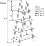 4-Tier A-Frame Ladder Bookshelf, Bamboo Frame & MDF Shelves | Open-Shelf Design, UV-Painted Finish, 22 lbs per Shelf, Easy Assembly, Home or Office Use