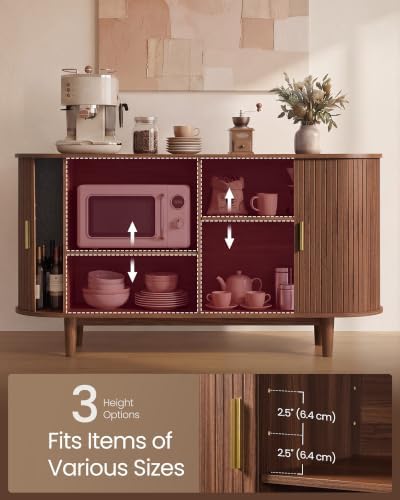 VASAGLE Storage Cabinet, Sideboard with Adjustable Shelves