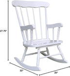Rosebery Kids Solid para Wood and Veneers Rocker, Linen White Finish, 27.75" H x 22" W x 20" D, Durable Construction, Ready to Assemble, Children's Rocking Chair for Bedroom or Playroom