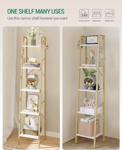Hzuaneri Ladder Shelf, Bookshelf, Freestanding Corner Storage Shelf
