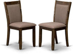 East West Furniture X777MZ748-7 7 Piece Dinette Set Consist of a Rectangle Dining Room Table with X-Legs and 6 Coffee Linen Fabric Parsons Dining Chairs, 40x72 Inch, Multi-Color