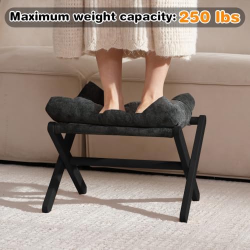 Baveke Foldable Ottoman Foot Rest for Chair, Small Foot Stools Ottoman for Ho...