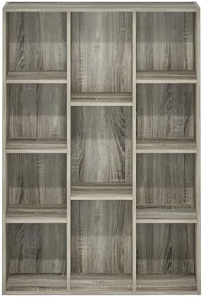 Furinno LUDER Book Shelf, 11-Cube Bookshelf, Reversible Bookcase, 9.4 x 29.1 ...