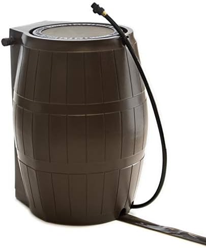 FCMP Outdoor Raincatcher 4000 Rain Barrel, Flat-Back Rainwater Catcher with S...