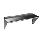 ROCKPOINT Stainless Steel Shelf 18 x 48 Inches 400lb, NSF Metal Commercial Shelves Wall Mount Floating Shelving with Backsplash for Restaurant, Kitchen, Home and Hotel, Silver