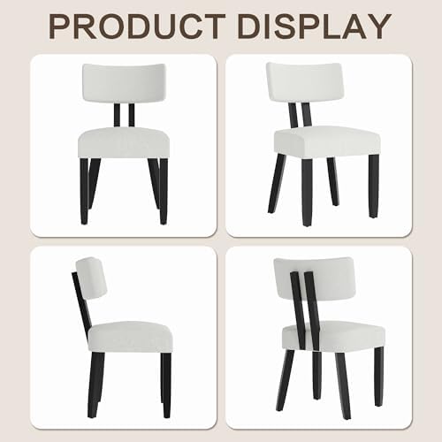 GOTMINSI Mid Century Modern Dining Chairs,Velvet Farmhouse Upholstered Kitche...