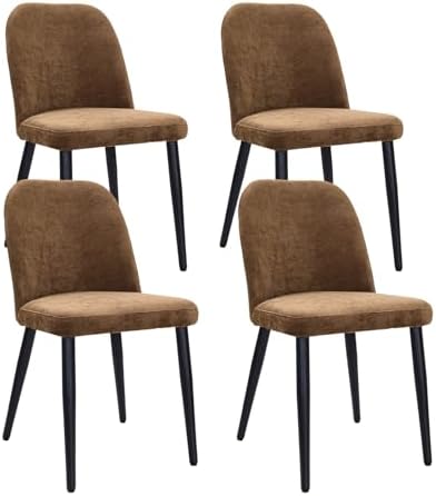 Upholstered Dining Chairs Set of 4, Chenille Mid Century Modern Fabric Dining...